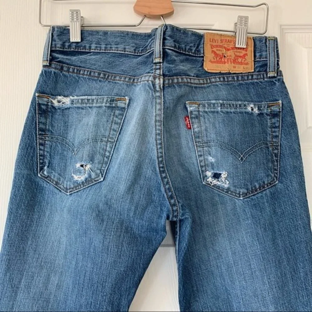 Levis 511 Slim Cuffed Distressed Jeans Size 29/30 - Picture 7 of 11